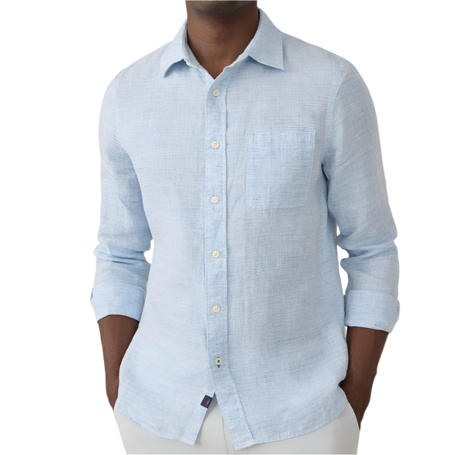 Faherty Light Blue Laguna Linen Shirt