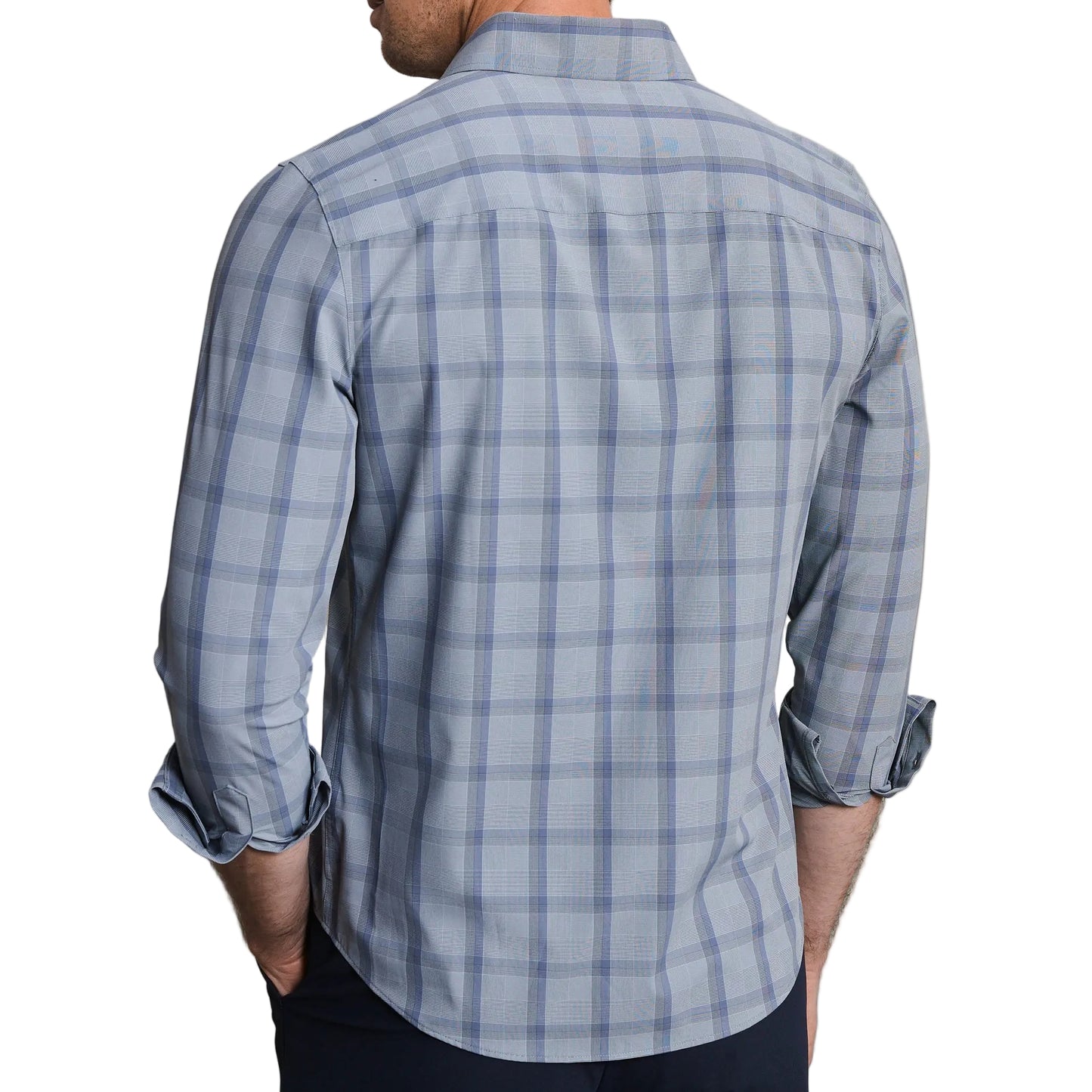 Rhone Vintage Indigo Herringbone Plaid State of Mind Shirt