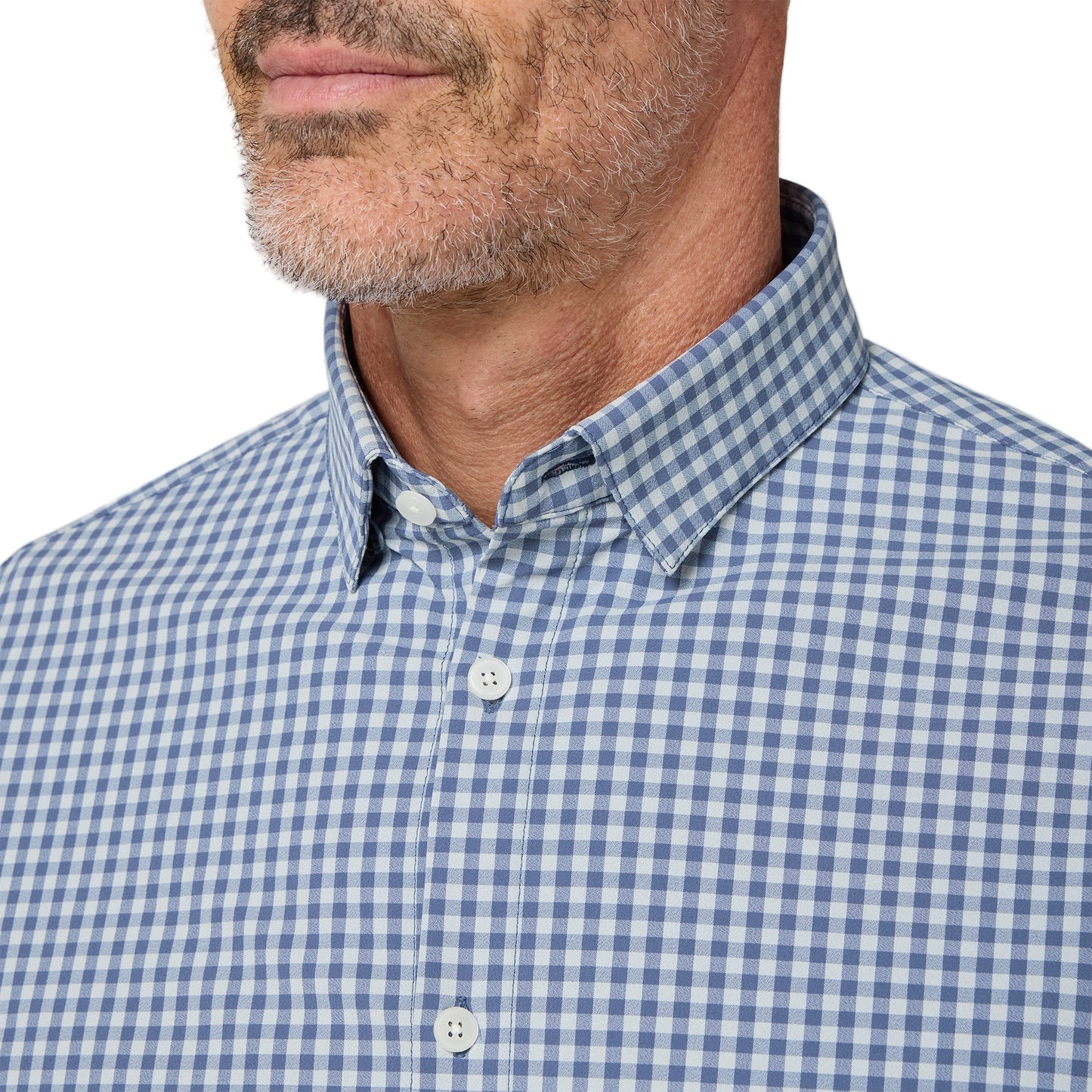 Mizzen+Main Aluminum Crew Gingham No Tuck Leeward Shirt