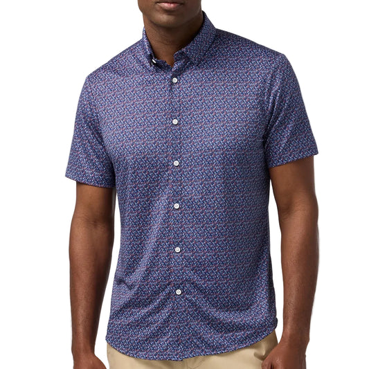 Mizzen+Main Midnight Navy Variegated Leaf Halyard Shirt