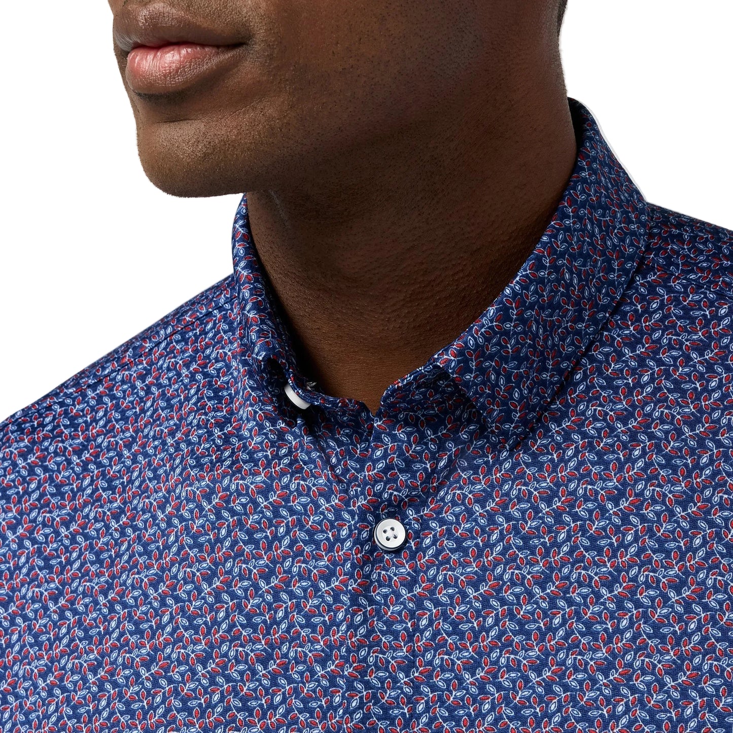 Mizzen+Main Midnight Navy Variegated Leaf Halyard Shirt