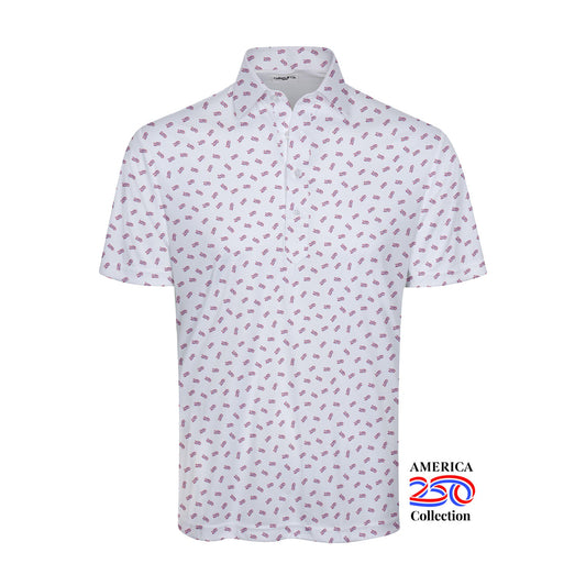 Collars & Co. America 250 White Featherweight Flex Polo