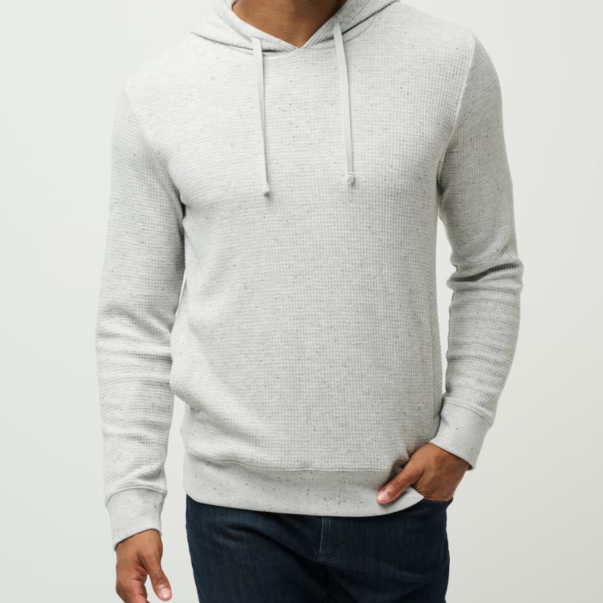 Cloud Waffle Hoodie in Light Grey