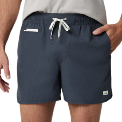 Vuori Sky Navy Linen 5" Banks Short