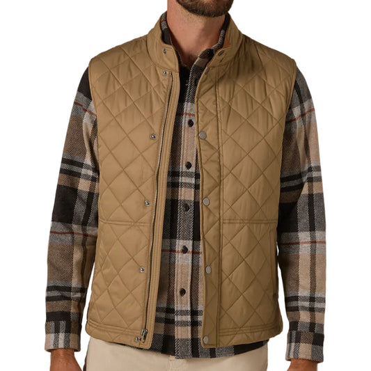 7 Diamonds Tan Crest Quilted Vest