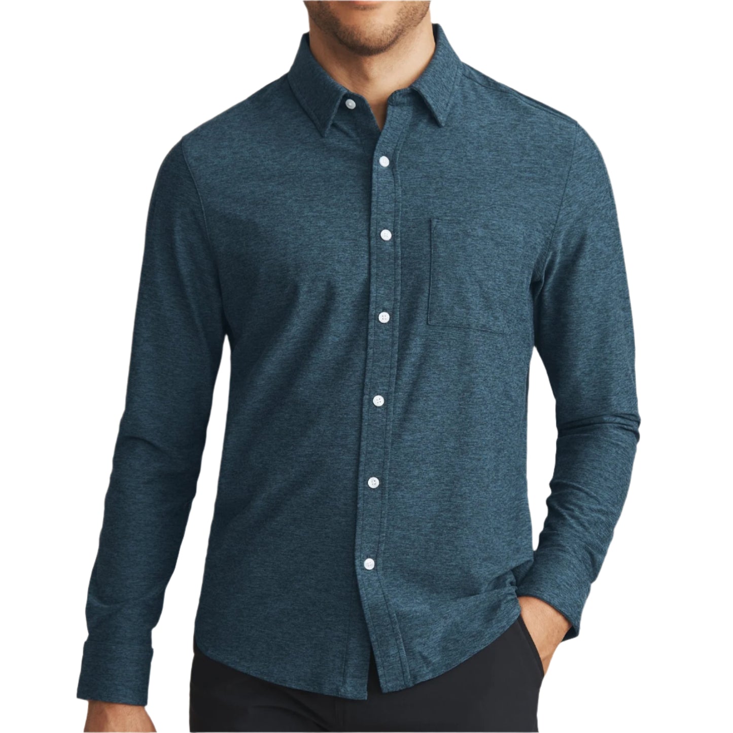 Rhone WFH Dark Teal Heather Shirt