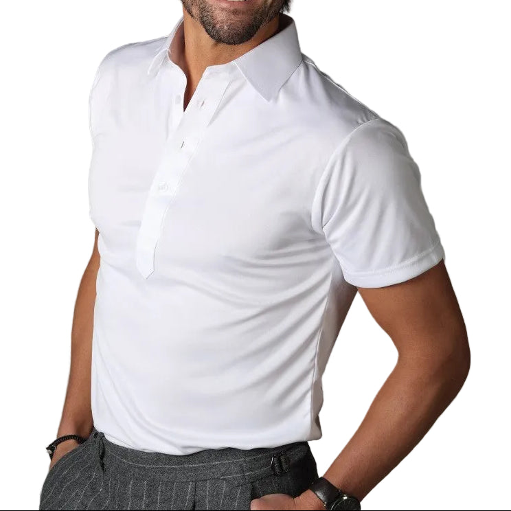 Collars & Co. White Semi-Spread Collar Polo