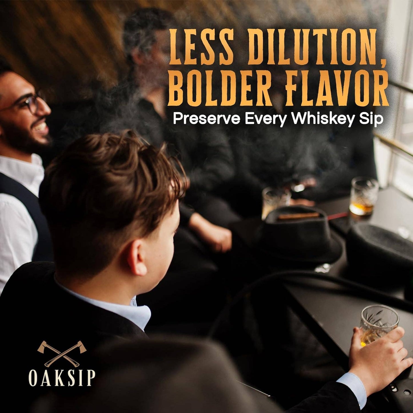 Oaksip Charred Wooden Oak Bourbon and Whiskey Stones Set