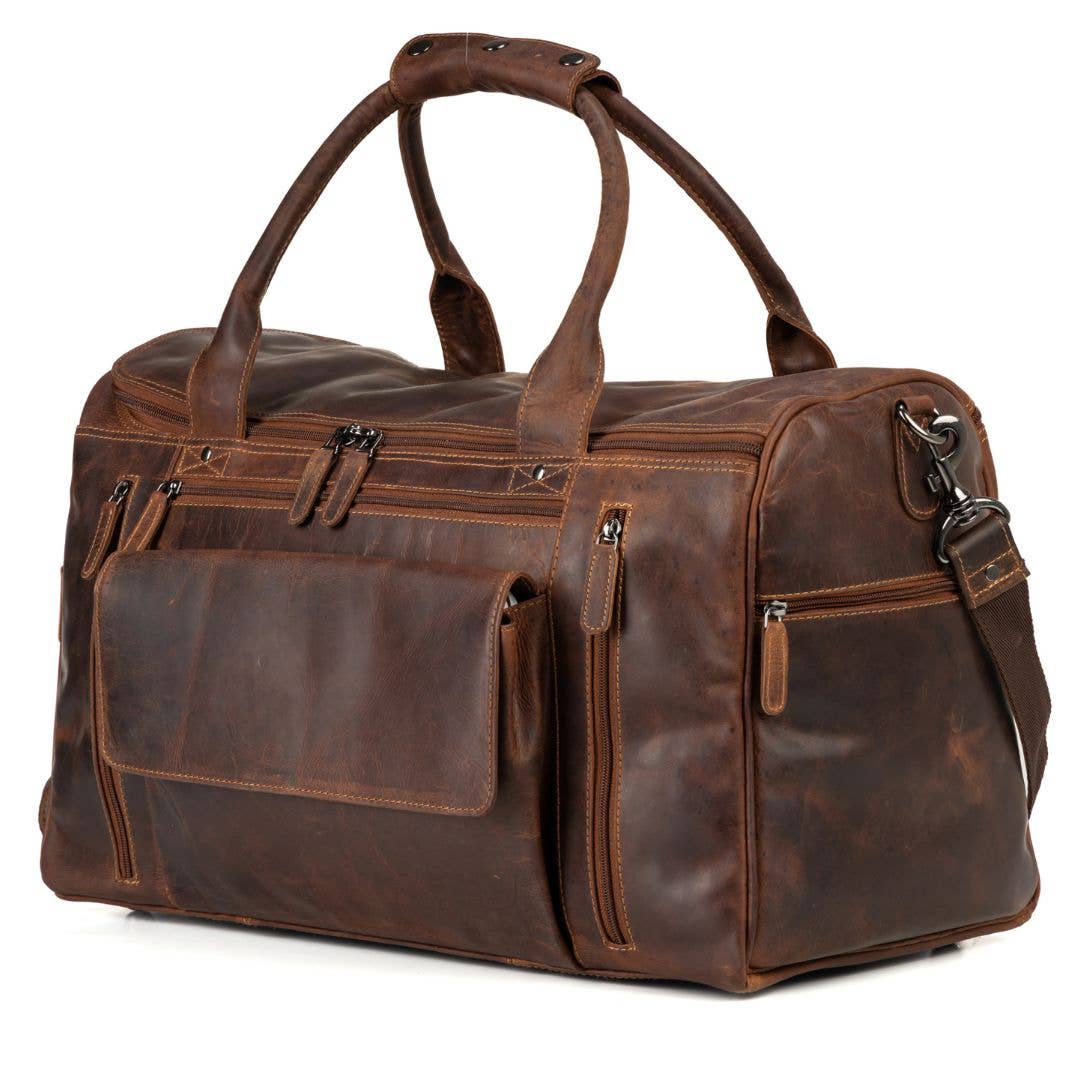 Leather Travel Bag Large - Casual Vintage Look - GW12790