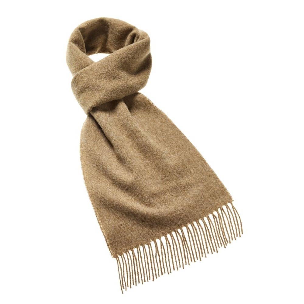 Luxury Merino Lambswool Scarf in Camel