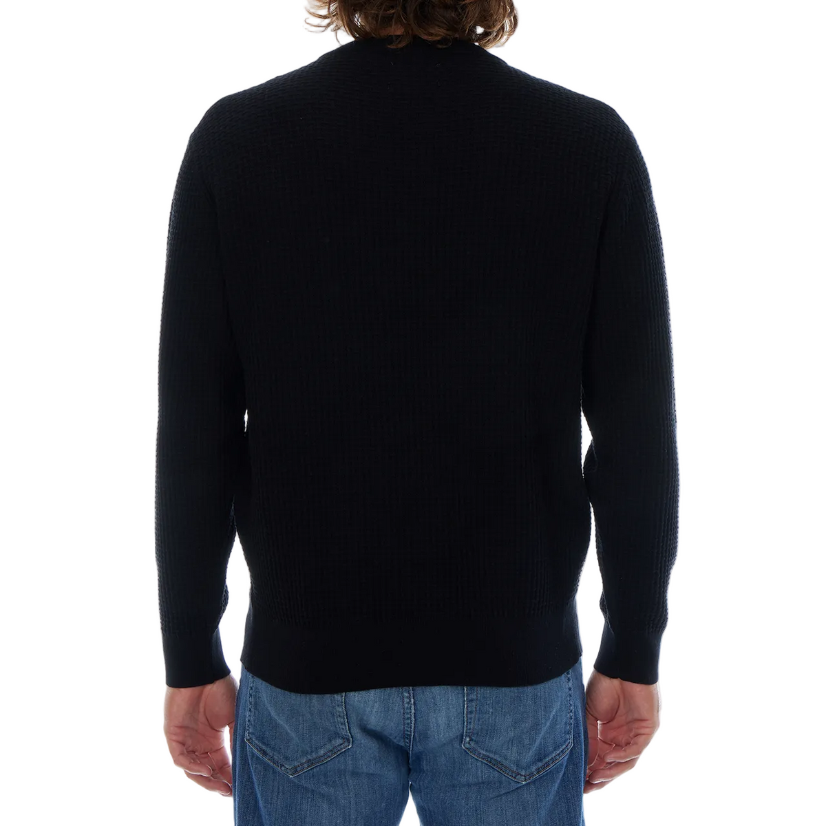 PX Black Textured Cotton Sweater