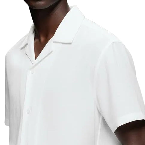Hawk's Bay White Linen Button Up
