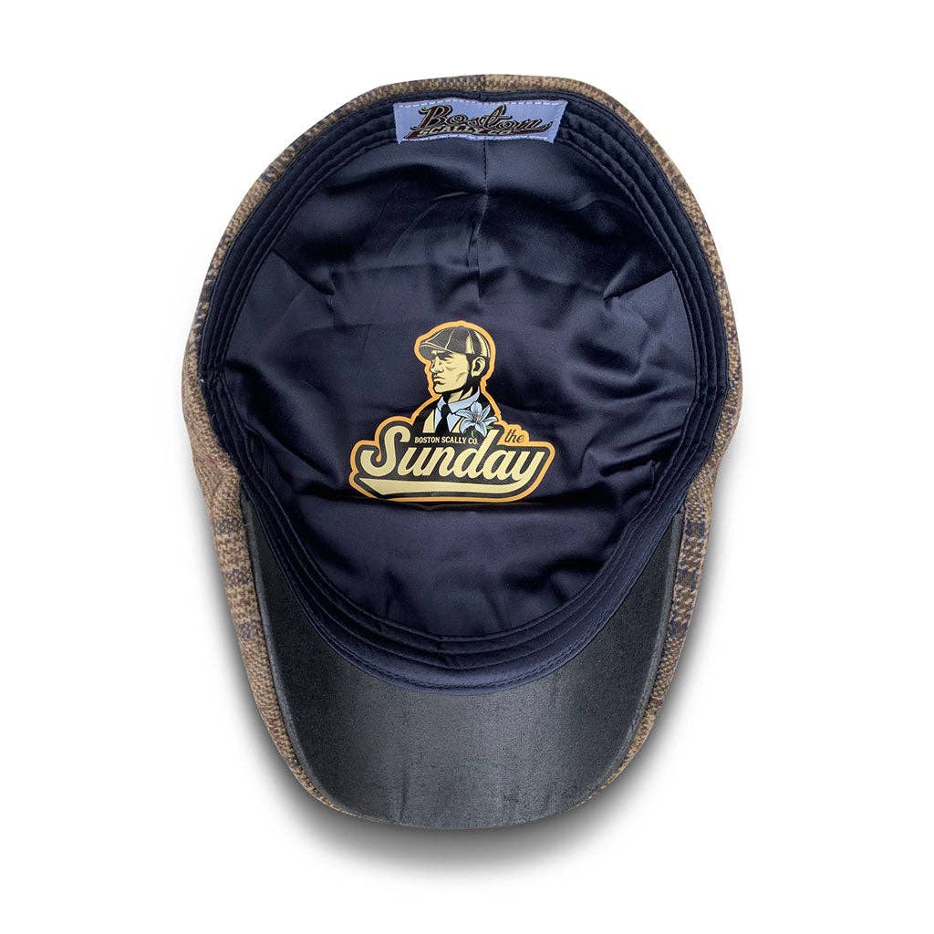 The Sunday Boston Scally Cap - Brown Amber & Navy