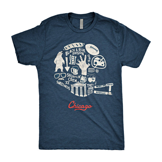 Chicago Football Phrenology Chart Tee