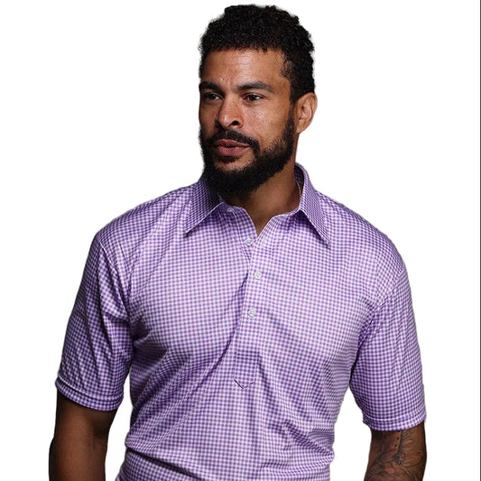 Collars & Co. Lavender Gingham Dress Collar Polo