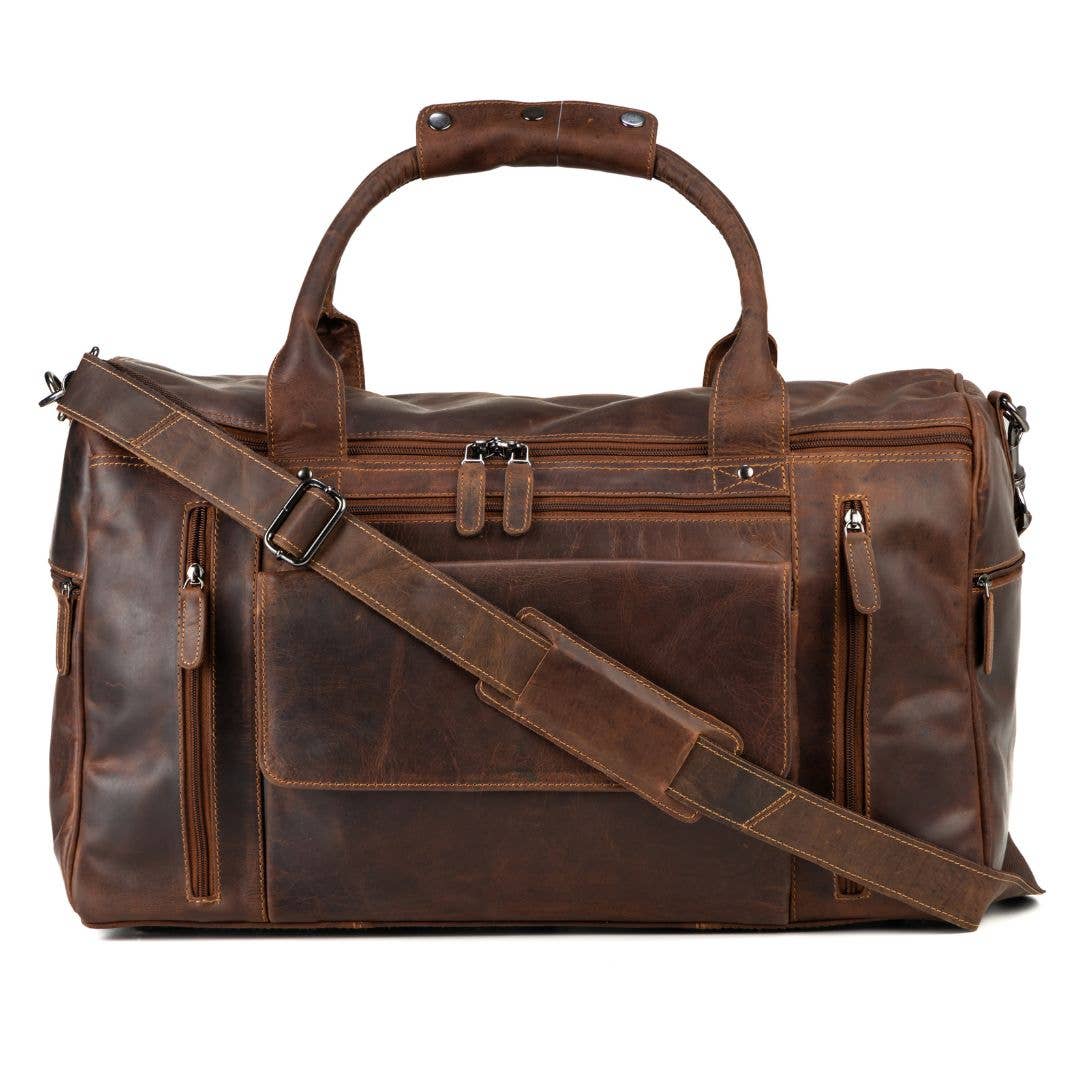 Leather Travel Bag Large - Casual Vintage Look - GW12790