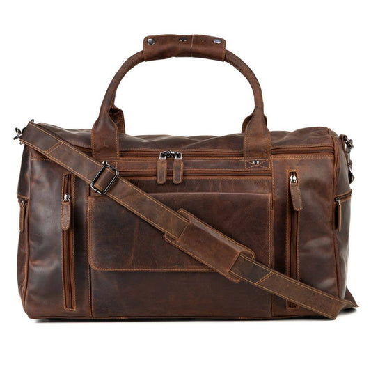 Leather Travel Bag Large in Sandal Color