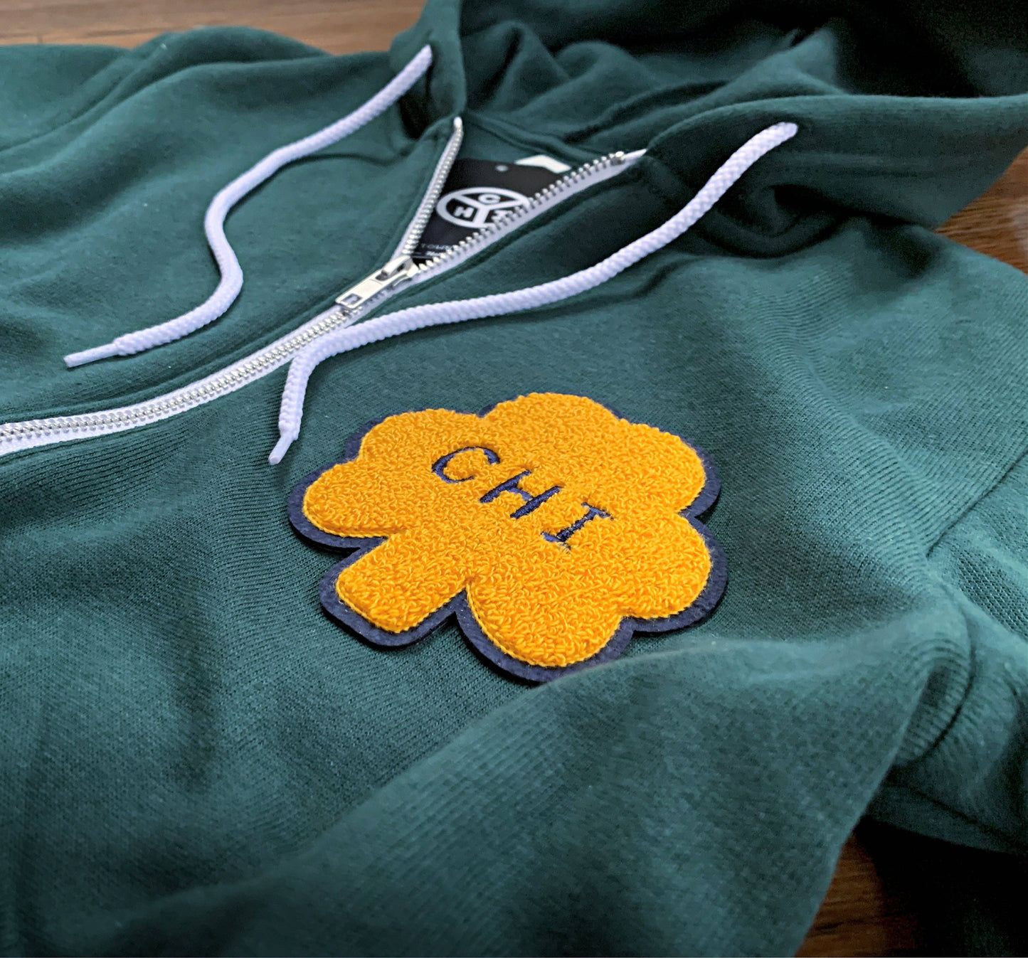 CHI Shamrock Patch Zip-Up Hoodie