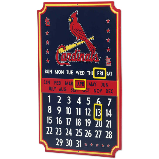 St. Louis Cardinals Perpetual Calendar Metal Sign