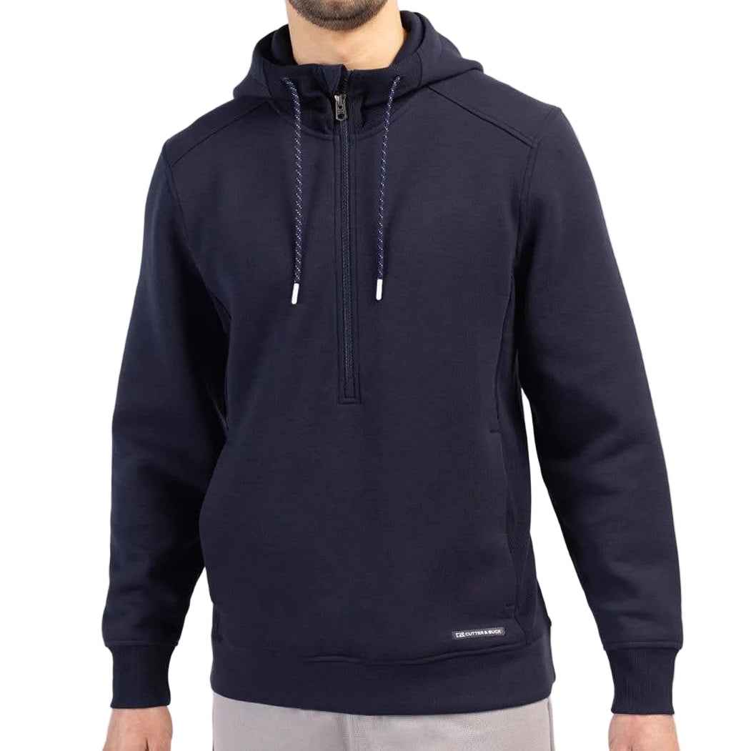Cutter & Buck Navy Roam Eco Half Zip Hoodie