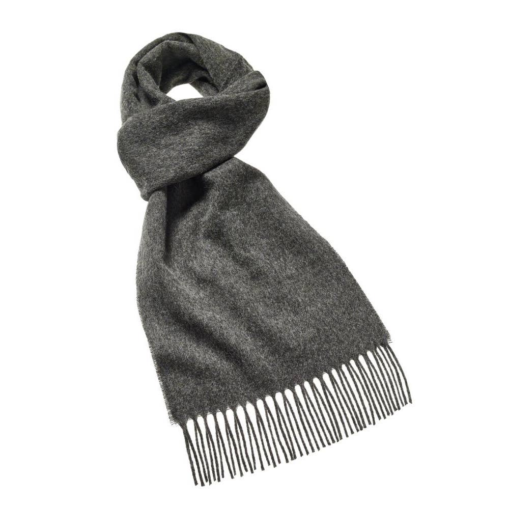 Luxury Merino Lambswool Scarf in Grey