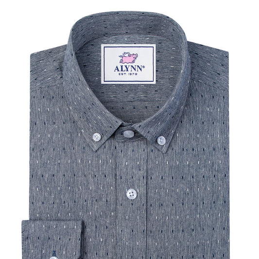 Alynn Mason Navy Untuckable Casual Fit Dress Shirt Navy