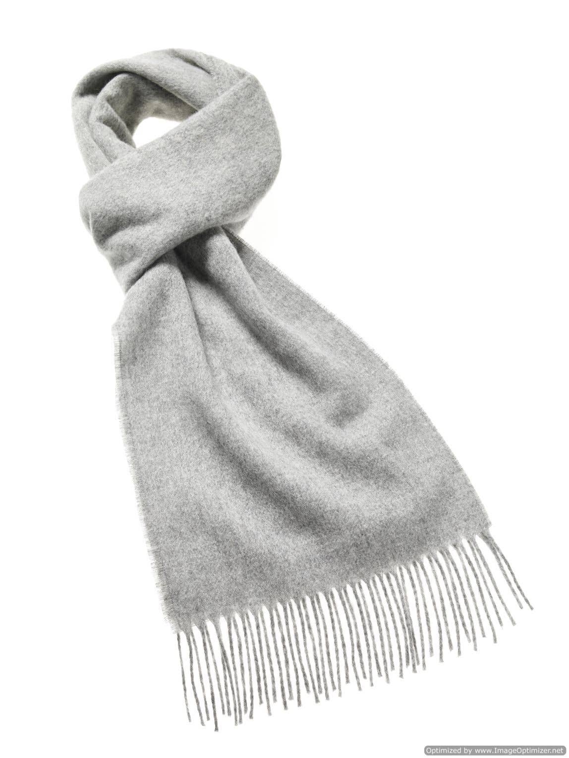 Luxury Merino Lambswool Scarf in Silver