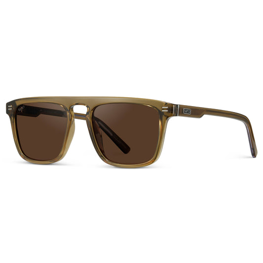WMP Sawyer Polarized Modern Square Flat-Top Sunglasses