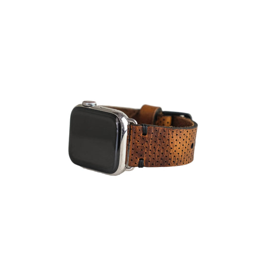 Apple Watch Band - Perforated English Tan Horween Leather
