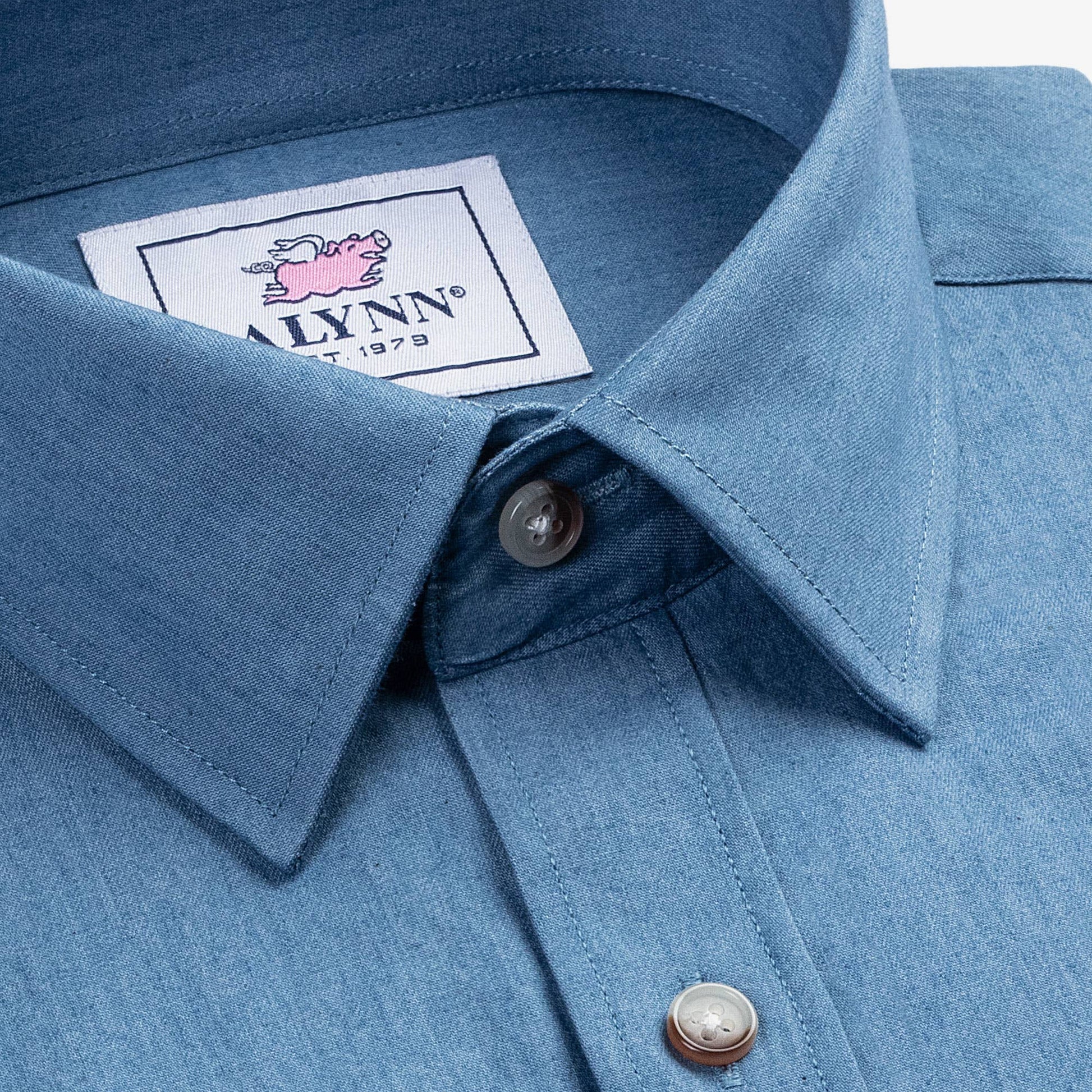 untuckable dress shirts Alynn Liam Lite Denim Untuckable Slim Fit Dress Shirt
