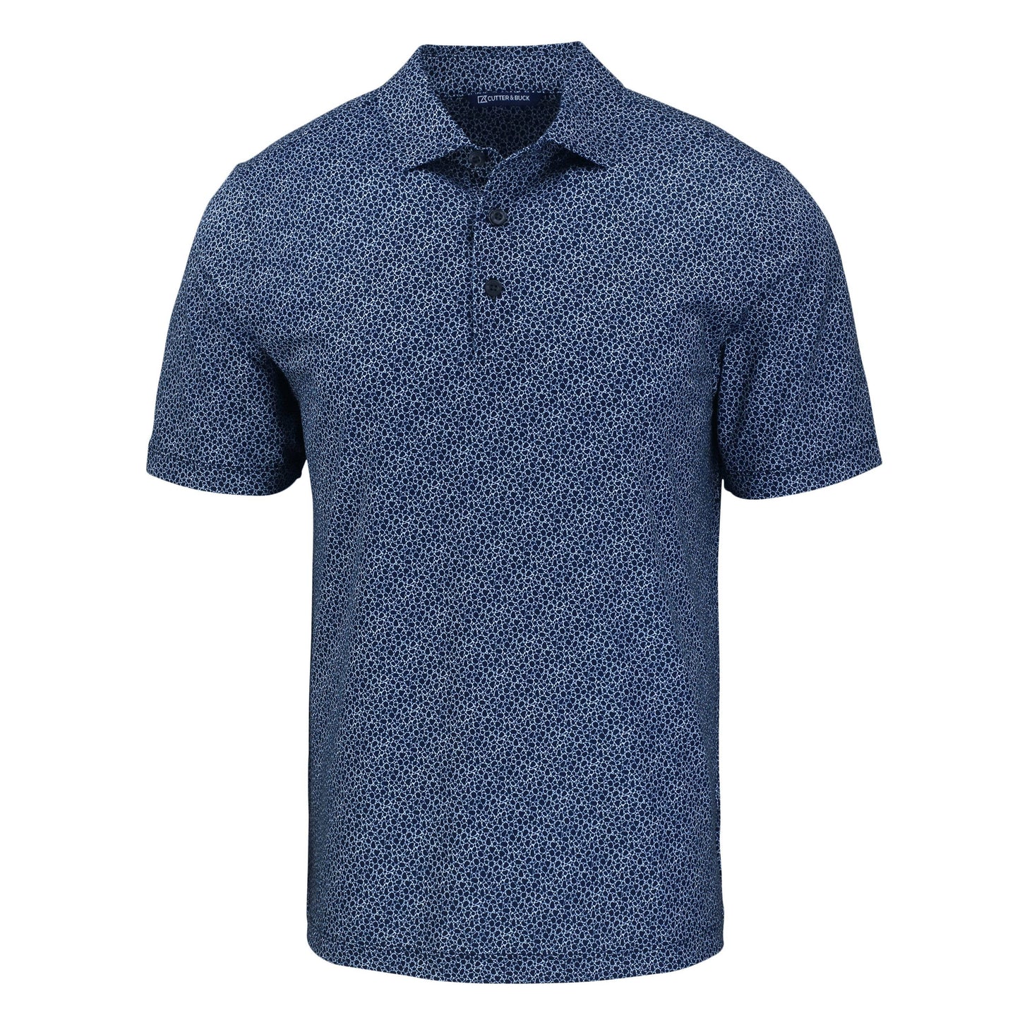 Cutter & Buck Navy/White Pike Eco Pebble Polo