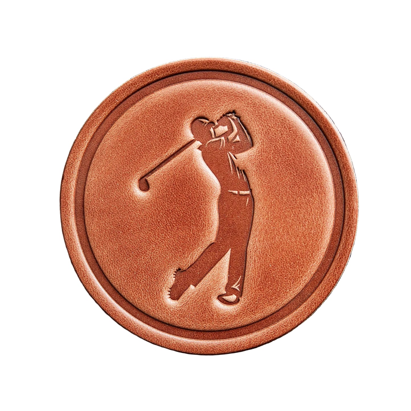 Golfer Leather Coaster
