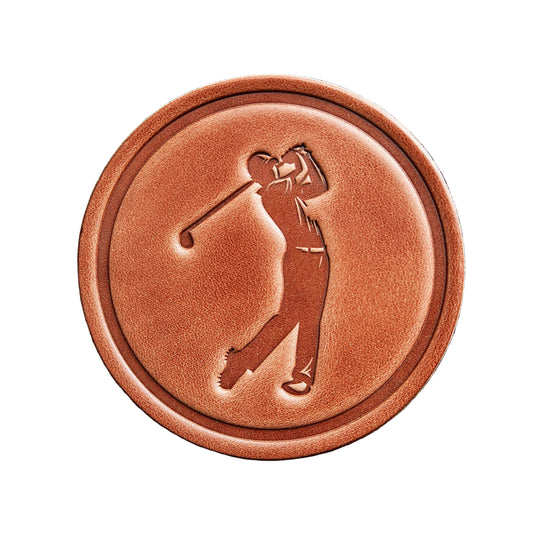 Golfer Leather Coaster
