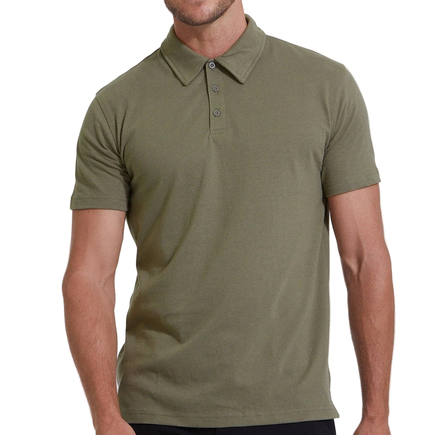 True Classic Military Green Short Sleeve Polo