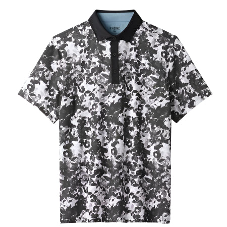 Rhone Sleet Grey Floral Golf Sport Polo