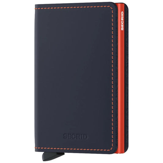 Secrid Matte Nightblue & Orange Slimwallet