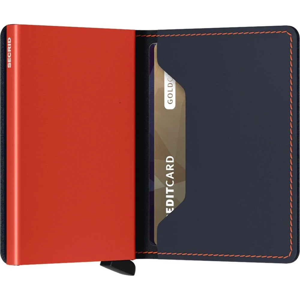 Secrid Matte Nightblue & Orange Slimwallet