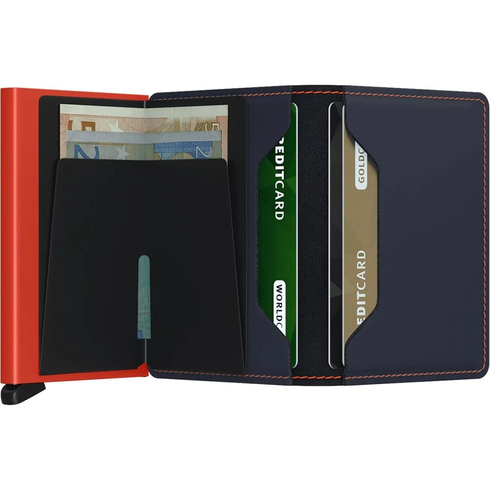 Secrid Matte Nightblue & Orange Slimwallet