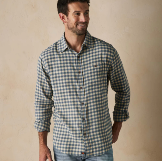 Hudson Double Brushed Flannel in Khaki Plaid