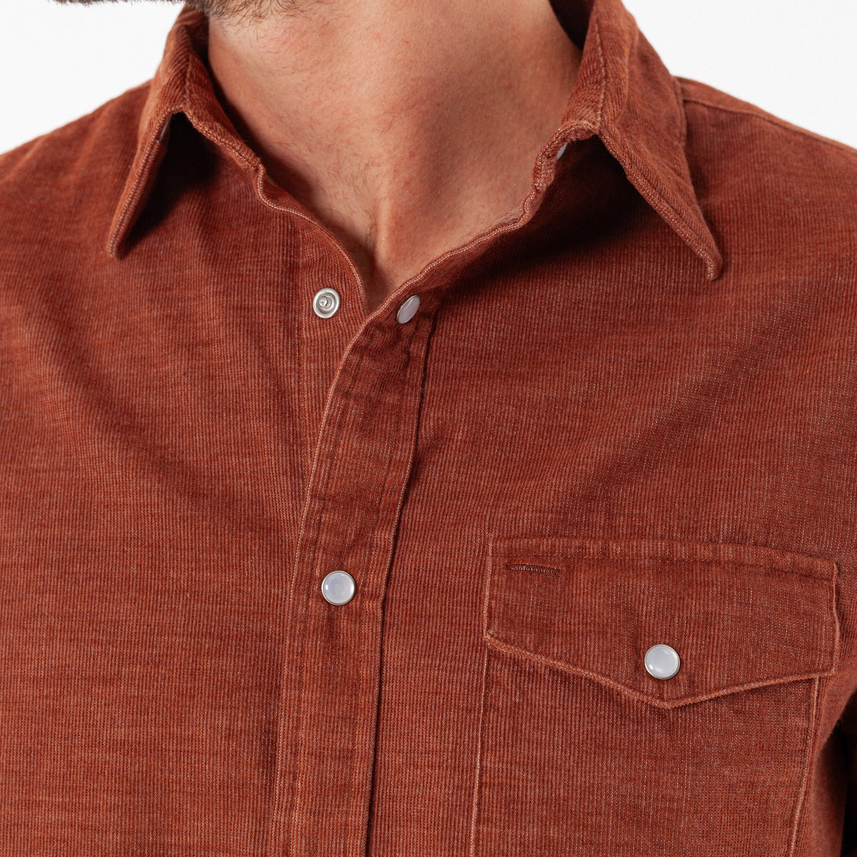 Criquet Whiskey Barrel Corduroy Pearl Snap Shirt