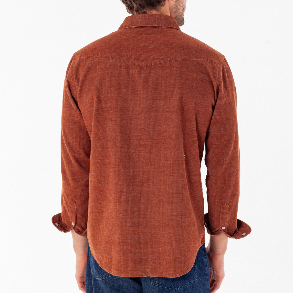 Criquet Whiskey Barrel Corduroy Pearl Snap Shirt