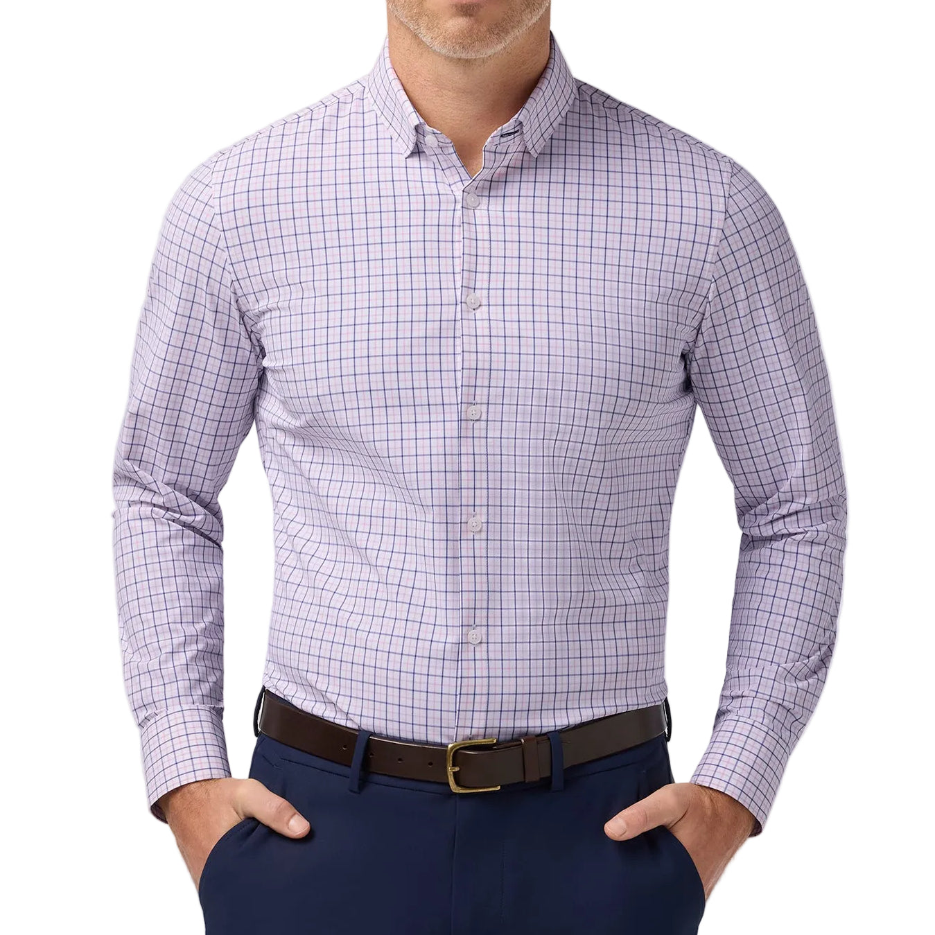 Mizzen+Main Pink Salt Wyatt Plaid Leeward Long Sleeve Shirt