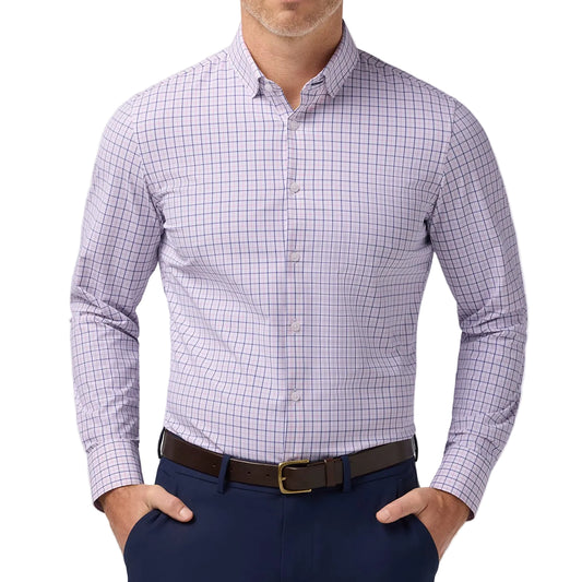 Mizzen+Main Pink Salt Wyatt Plaid Leeward Long Sleeve Shirt