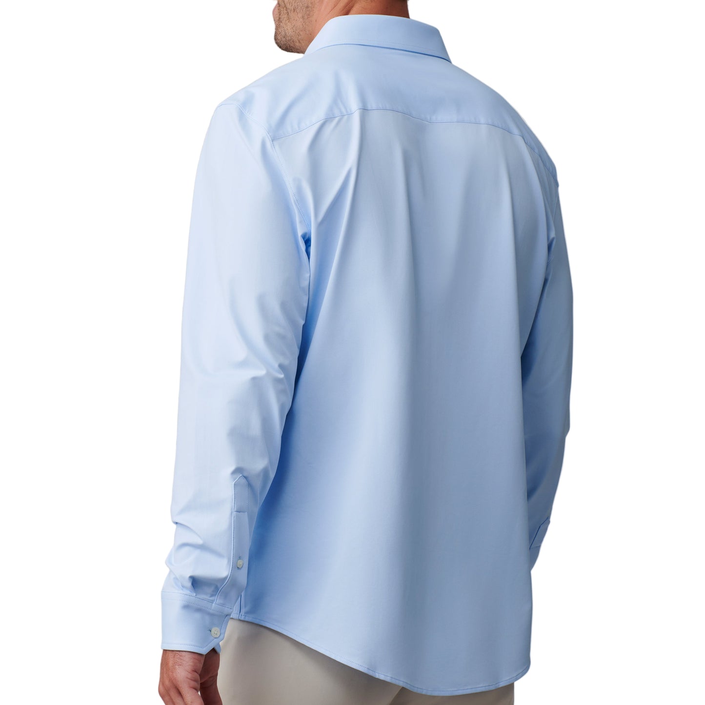 Rhone Blue Semi Spread Collar Commuter Shirt