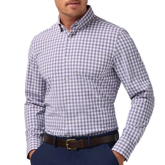 Mizzen+Main Purple Dusk Madison Check Leeward Long Sleeve Shirt