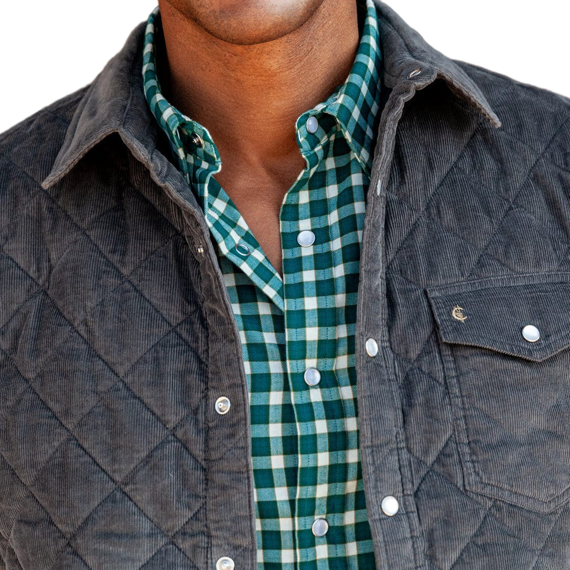 Criquet Midnight Ash Corduroy Quilted Shacket