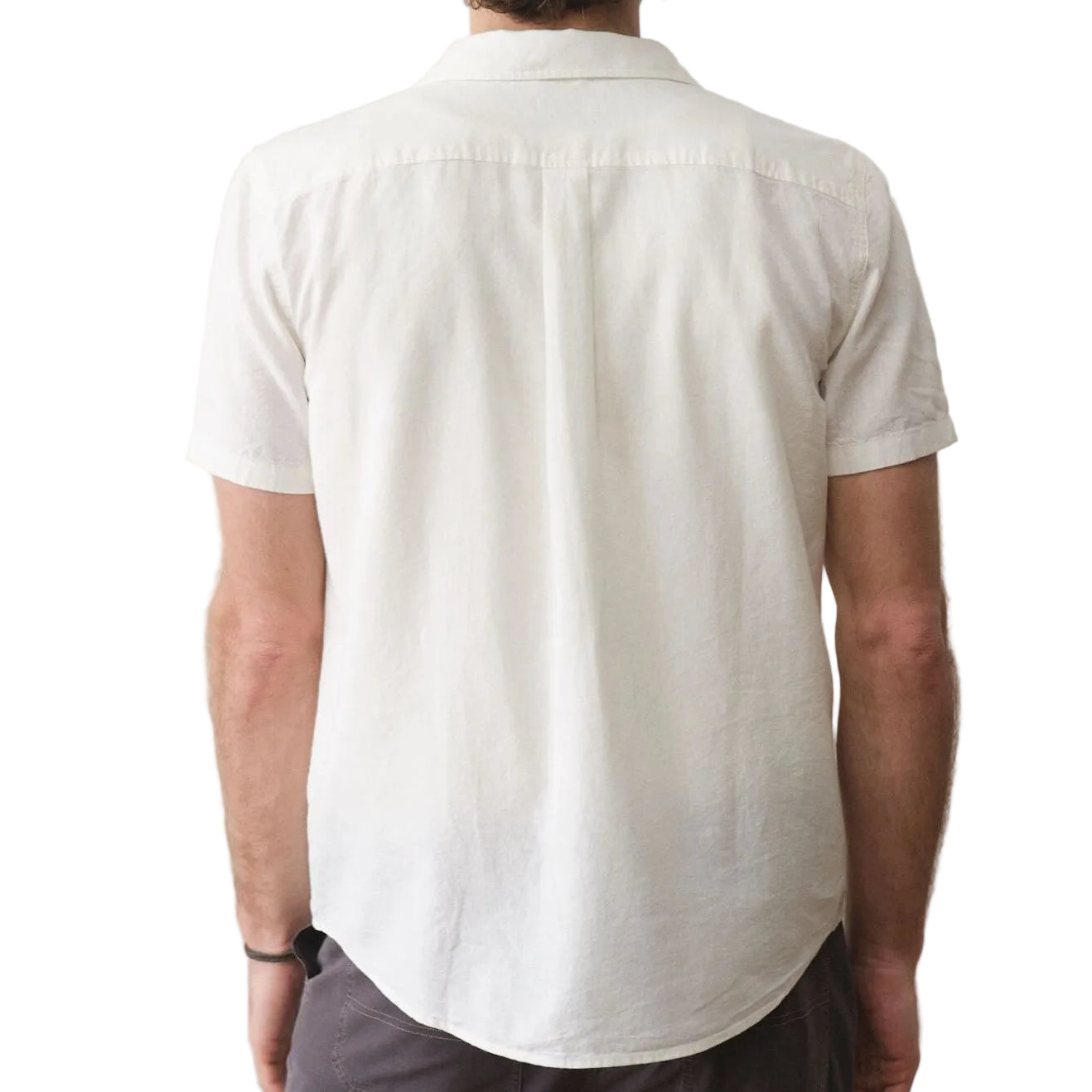 Marine Layer White Better-Than-Linen Short Sleeve Shirt
