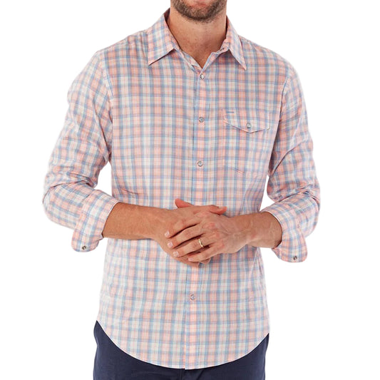 Criquet Peachy Plaid Performance Pearl Snap Shirt