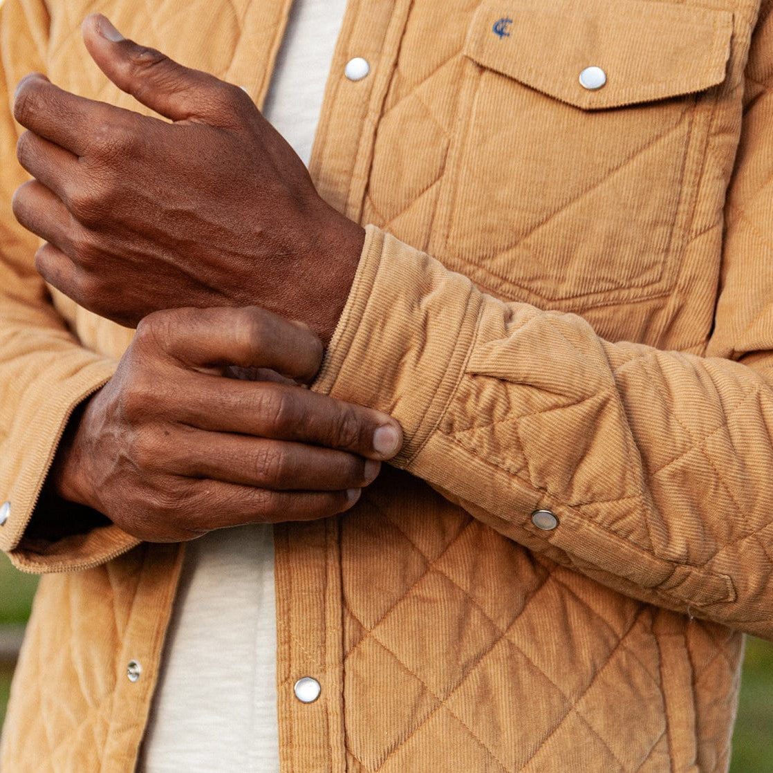 Criquet Camel Corduroy Quilted Shacket