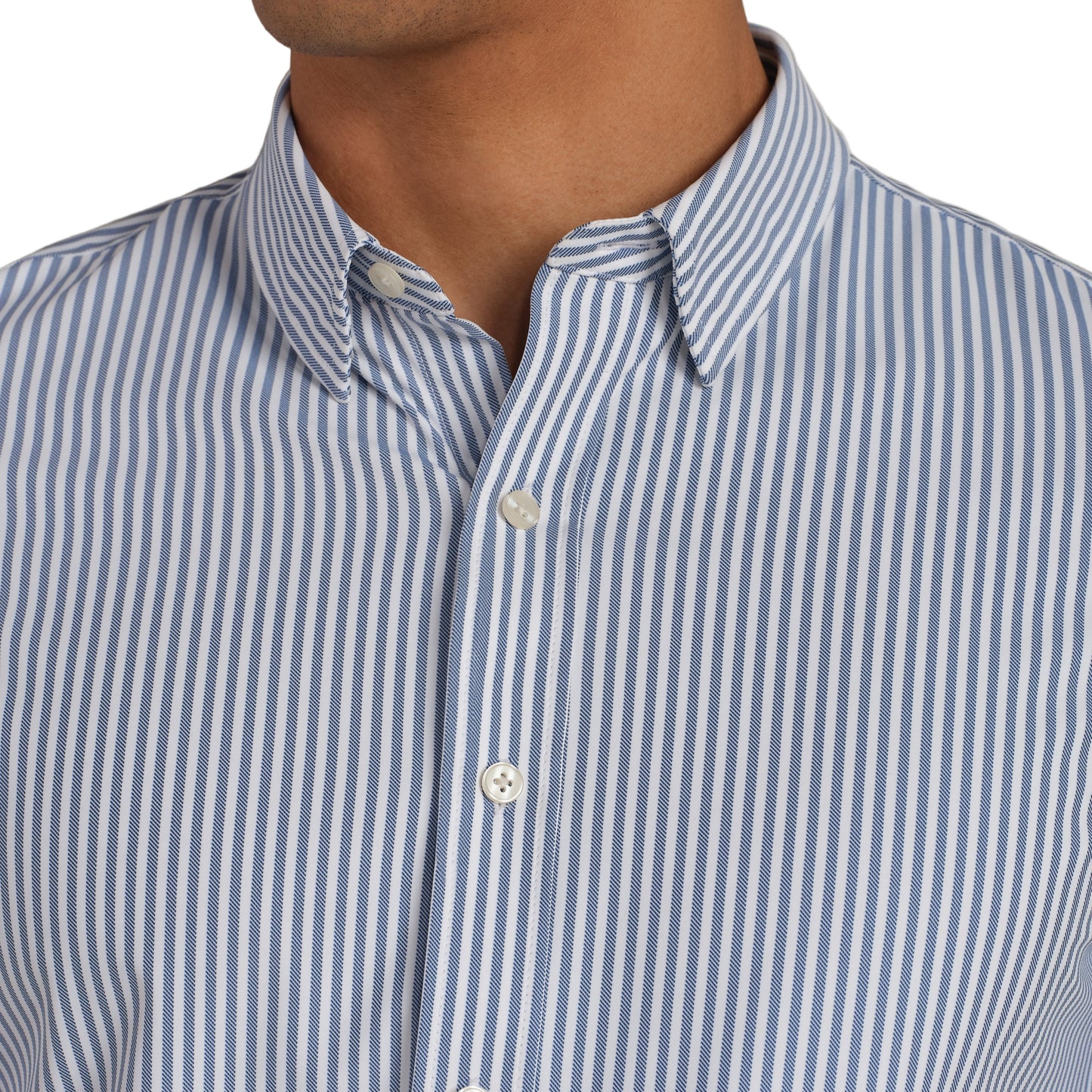 Rhone Blue & White Stripe Commuter Shirt